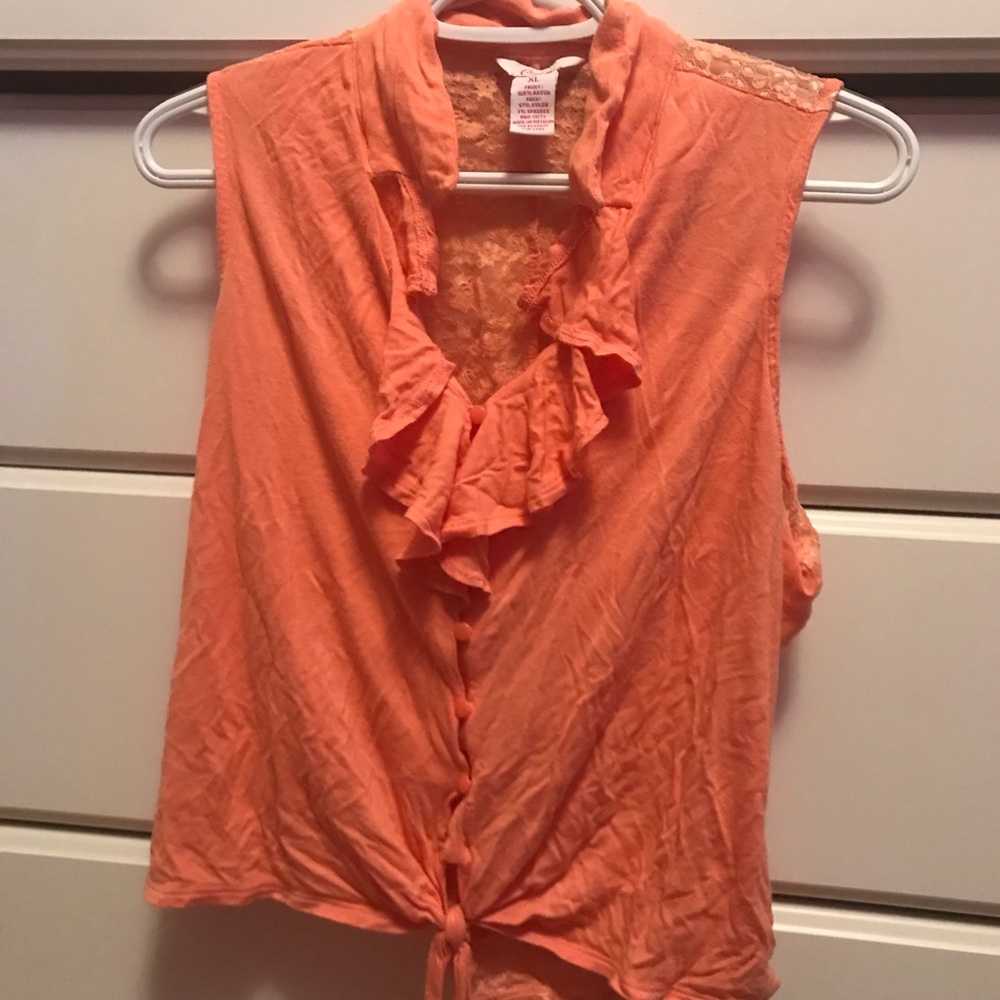 Orange tie up top
